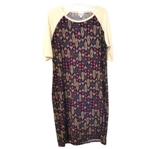 NWT Lularoe Julia dress with yellow sleeves, 2XL